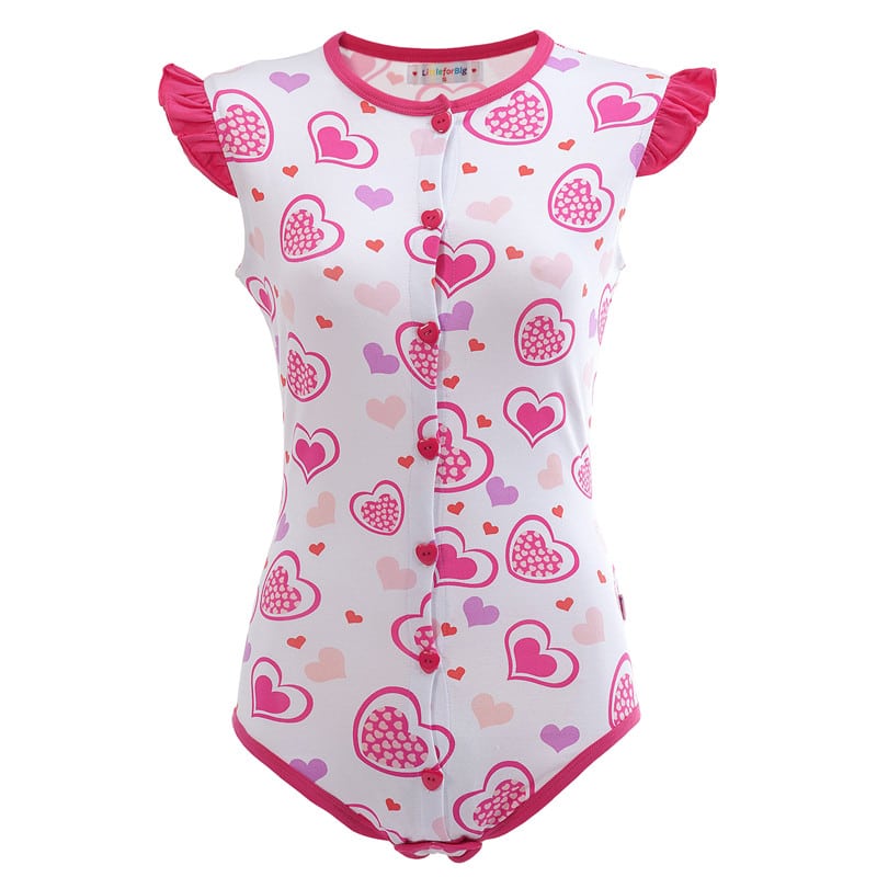 Princess Hearts Front Snap Onesie Bodysuit