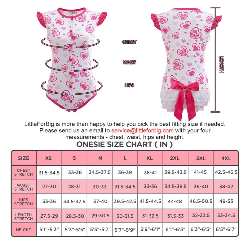 Princess Hearts Front Snap Onesie Bodysuit