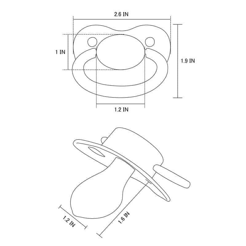 Candy Gloss Pacifiers-Blue & Purple set