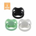 GEN-II Adult Sized Pacifier 3 Pack- Green Black White