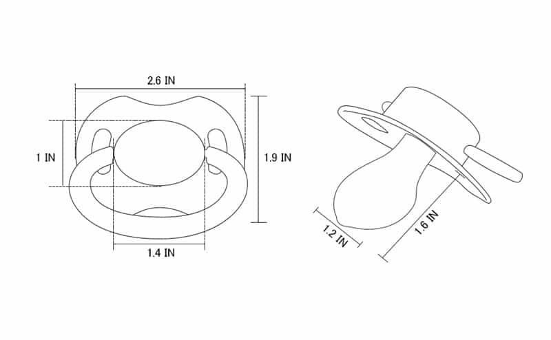 LB-P88-White-size-20210508 GEN-II Adult Sized White Pacifier