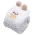 Cute Animal Coral Fleece Thigh High Socks 2 Pack- Sheep White & Bear Red