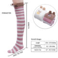 Cute Animal Coral Fleece Thigh High Socks 2 Pack- Sheep White & Bear Red