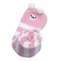 Cute Animal Coral Fleece Thigh High Socks 2 Pack- Sheep Pink & Panda Blue