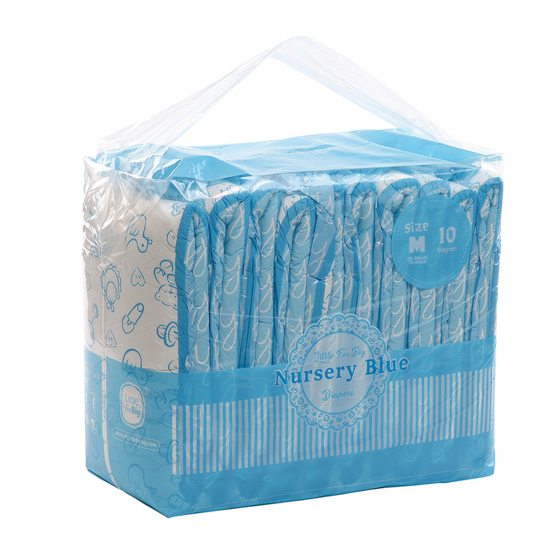Nursery Blue Printed Adult Brief Diapers