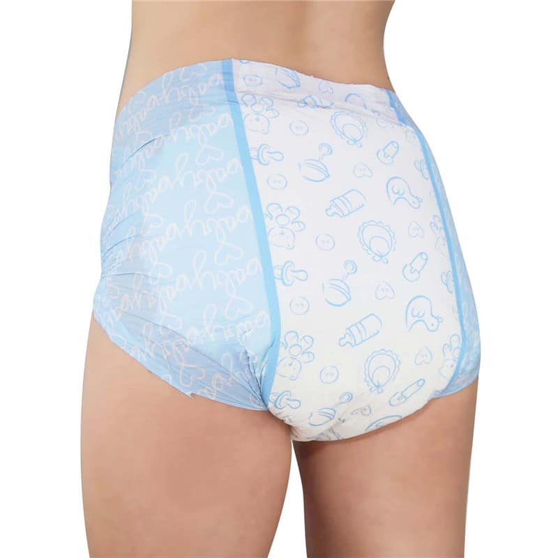 Nursery Blue Printed Adult Brief Diapers