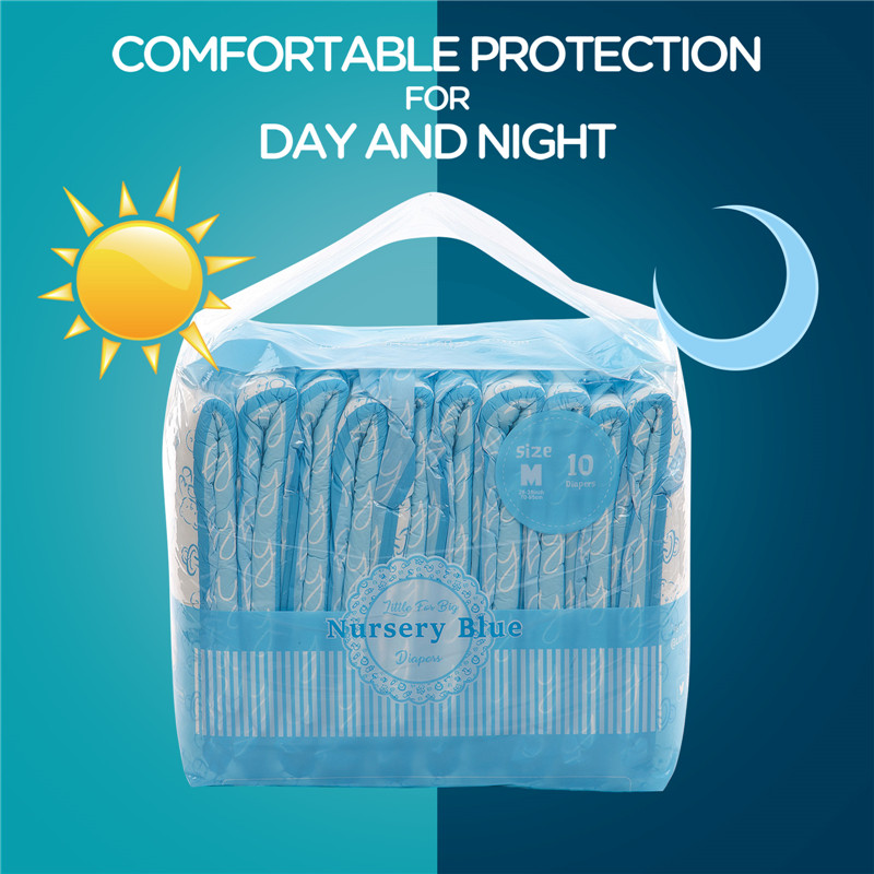Nursery Blue Printed Adult Brief Diapers