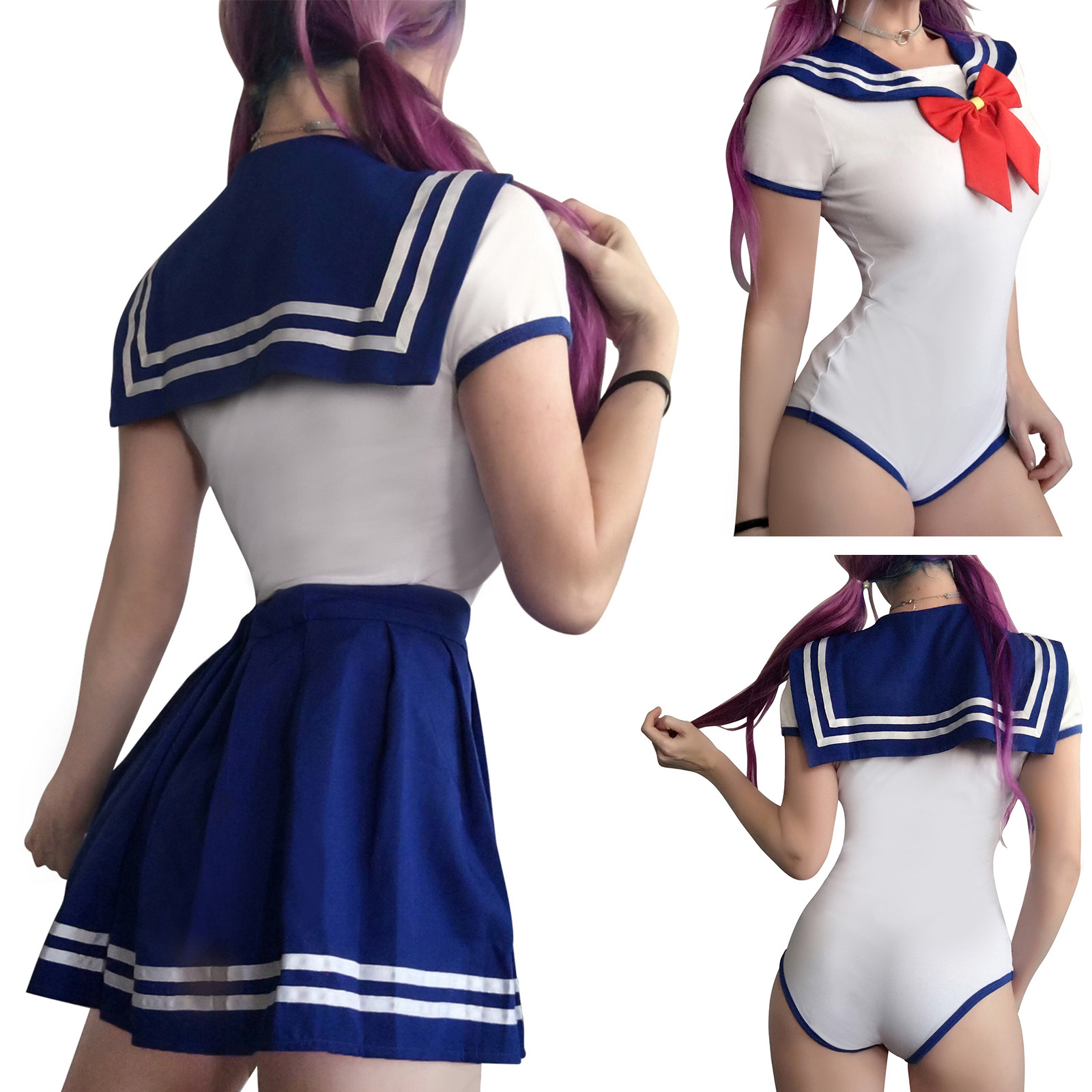 Cosplay Magical Onesie SailorBlue Skirt Set