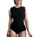 Color Block Black Onesie Bodysuit