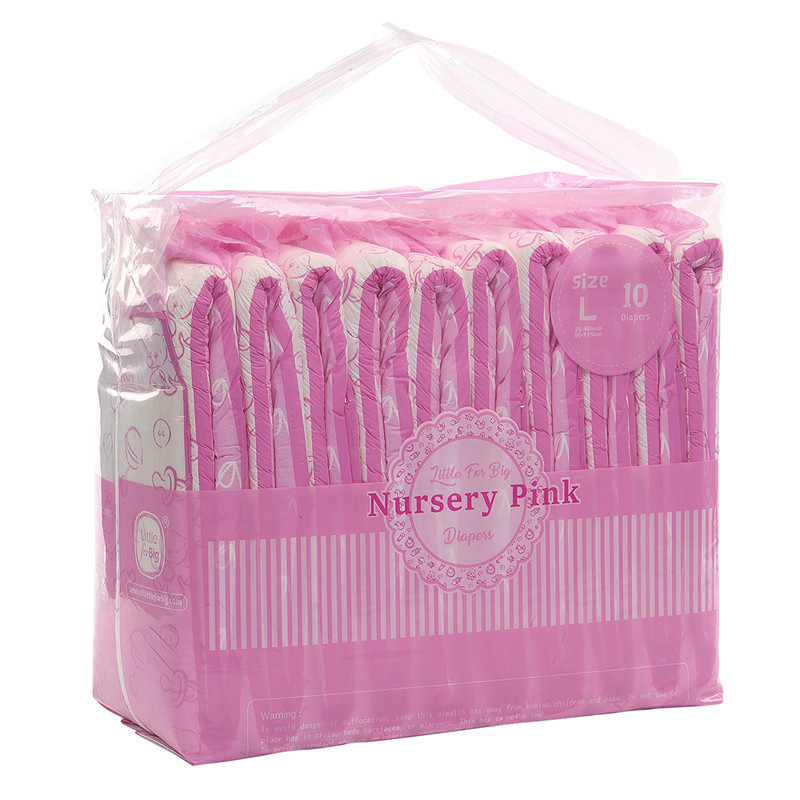 Nursery Pink Printed Adult Brief Diapers