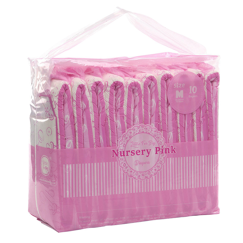 Nursery Pink Printed Adult Brief Diapers