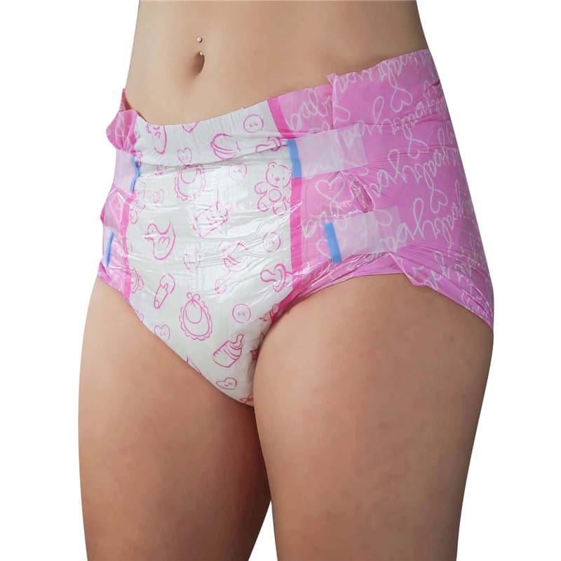 Nursery Pink Printed Adult Brief Diapers