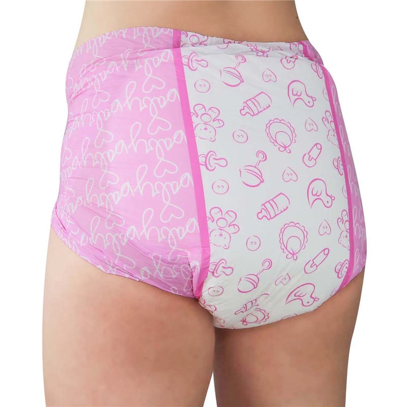 Nursery Pink Printed Adult Brief Diapers