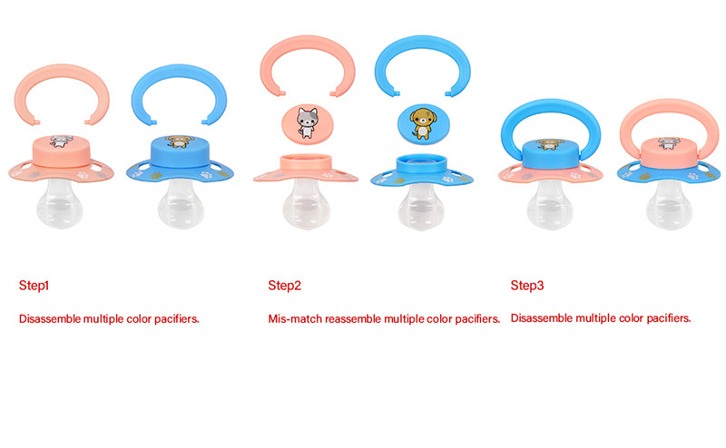 Kitty Pink & Puppy Blue Printed Pacifier Set