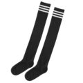 School Girl Knee High Socks- Grey & Black