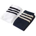 School Girl Knee High Socks- White & Navy