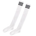 School Girl Knee High Socks- White & Navy