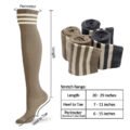 School Girl Knee High Socks- Darkgrey & Brown