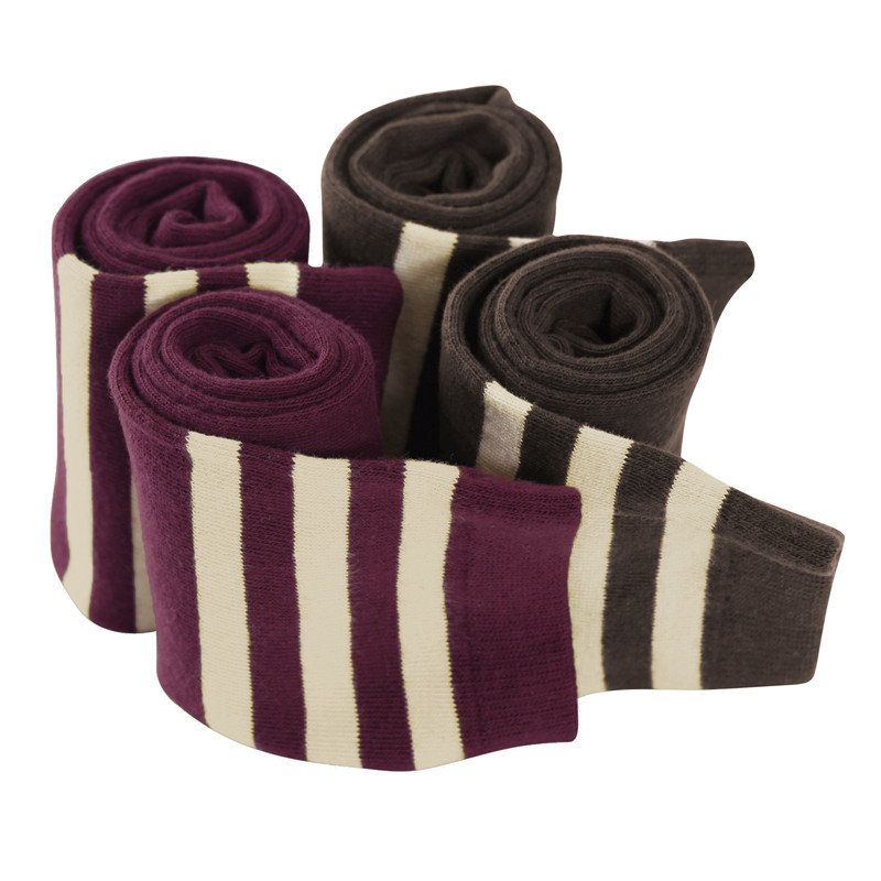 School Girl Knee High Socks- Red & Coffee