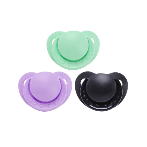 SmallShield Adult Sized Pacifier 3 Pack-Black, Green, Purple