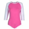 Baseball Reglan Sleeves Pink Onesie Bodysuit