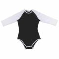 Baseball Reglan Sleeves Black Onesie Bodysuit