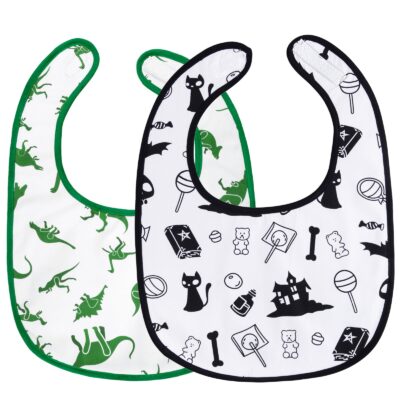 Green Dinosaurs & Halloween17 Bib Set