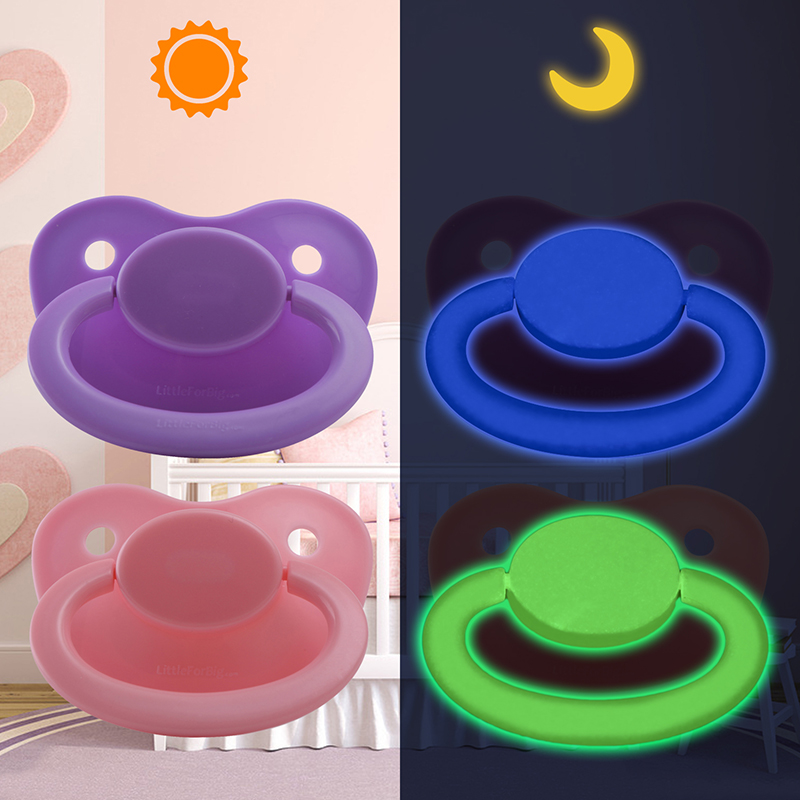 Night glow Adult Pacifier Pink and Purple Set