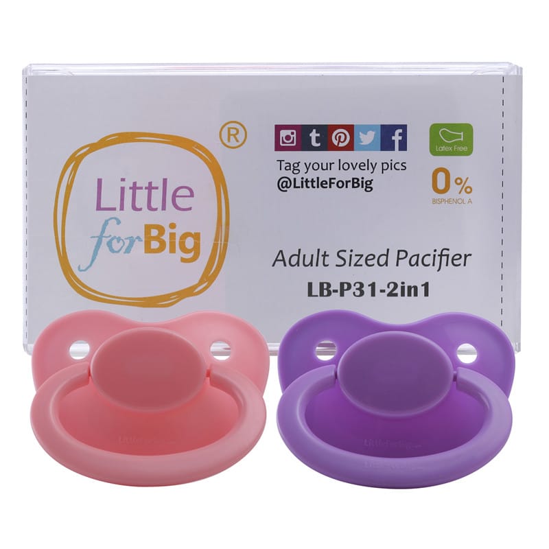 Night glow Adult Pacifier Pink and Purple Set