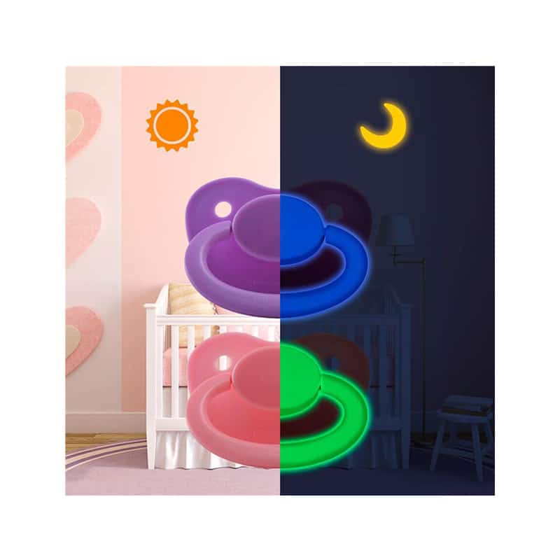 Night glow Adult Pacifier Pink and Purple Set
