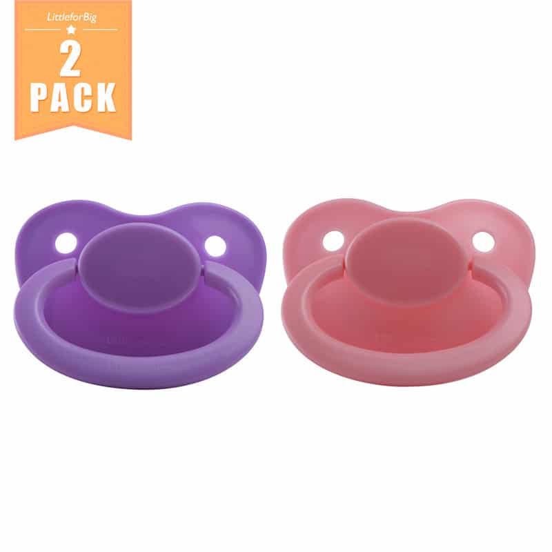 Night glow Adult Pacifier Pink and Purple Set