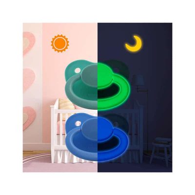 Night glow Adult Pacifier Blue and Green Set