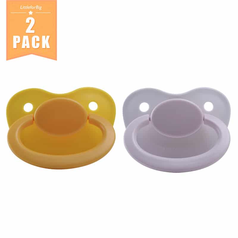 Night glow Adult Pacifier White and Yellow Set