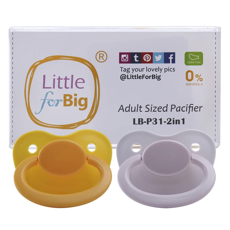 Night glow Adult Pacifier White and Yellow Set