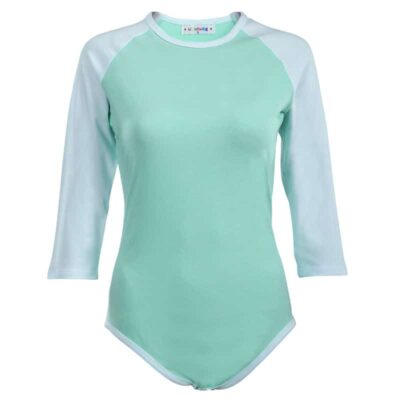 Baseball Reglan Sleeves Green Onesie Bodysuit