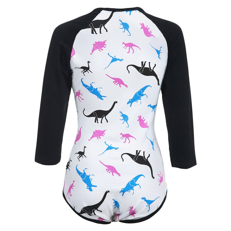 Dinosaurs Baseball Reglan Sleeves Onesie Bodysuit