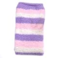 Coral Fleece Thigh High Socks 2 Pack- Striped Blue & Purple Set