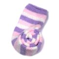 Coral Fleece Thigh High Socks 2 Pack- Striped Blue & Purple Set