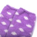 Coral Fleece Thigh High Socks 2 Pack- Dotted Pink & Purple Set