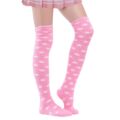 Coral Fleece Thigh High Socks 2 Pack- Dotted Pink & Purple Set