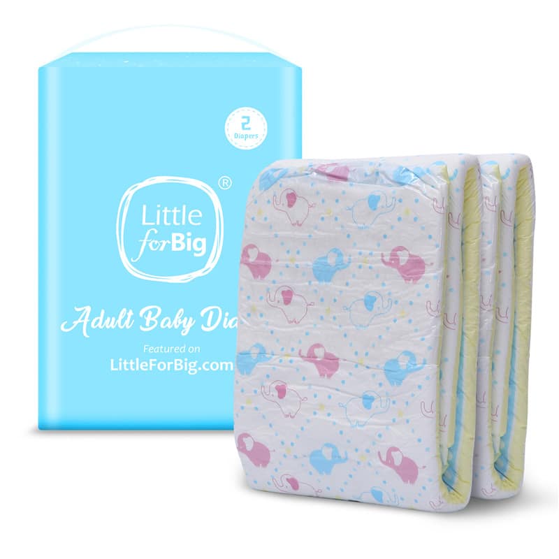 Little Trunks Printed Adult Baby Diaper 2 Pieces