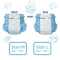 Nursery Blue Printed Adult Baby Diaper 2 Pieces