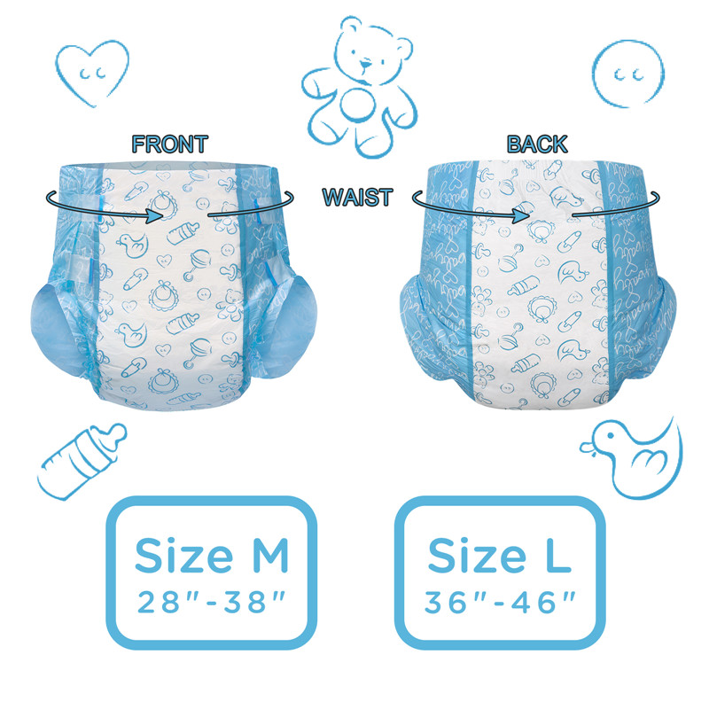 Nursery Blue Printed Adult Brief Diapers