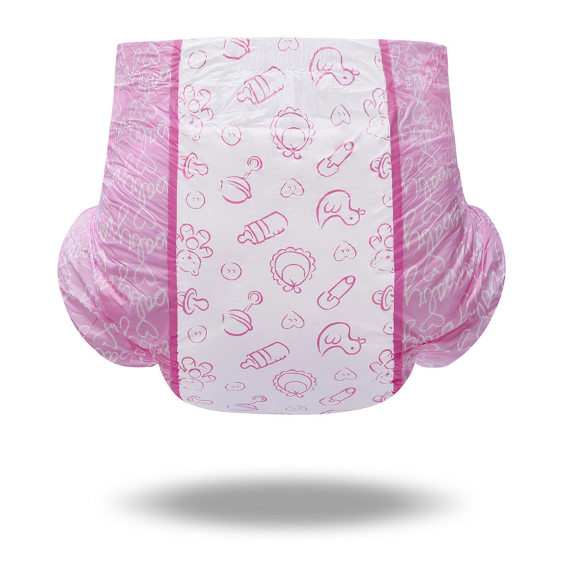 Nursery Pink Printed Adult Brief Diapers
