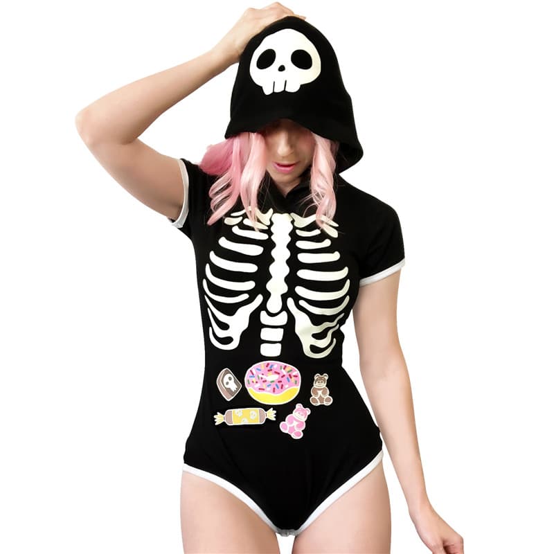 Sweet Reaper Night-Glow Hoodie Onesie Bodysuit