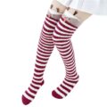 Cute Animal Coral Fleece Thigh High Socks 2 Pack- Santas & Deer