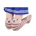 Cute Animal Coral Fleece Thigh High Socks 2 Pack- Chinchillas & Marmot