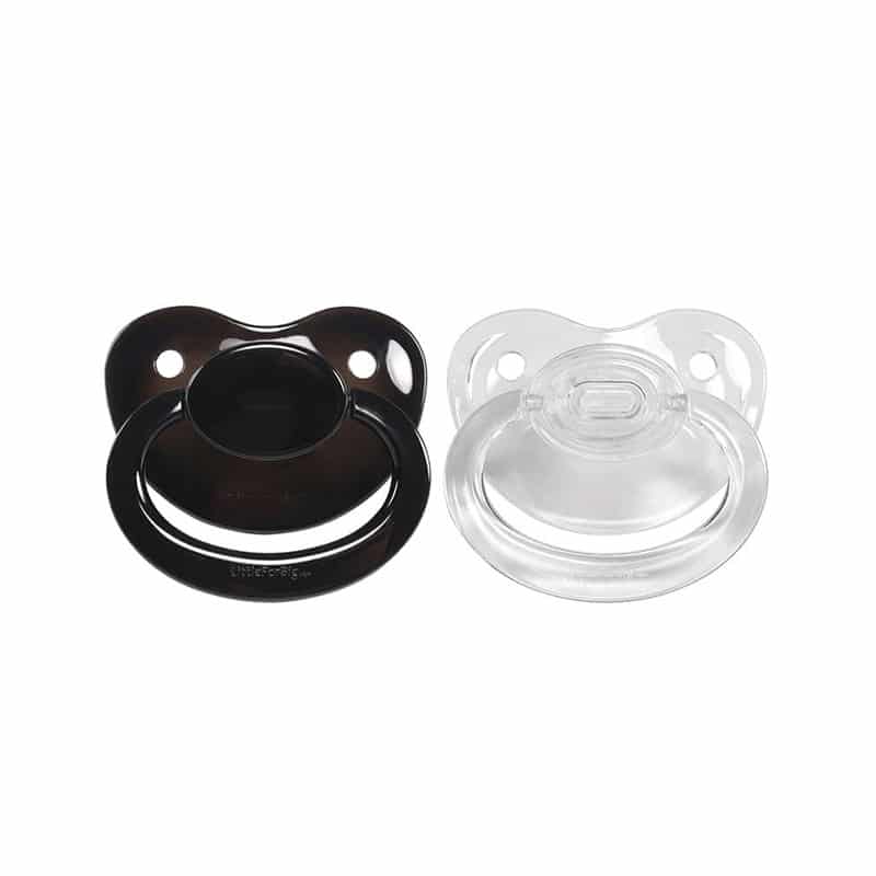 Candy Gloss Pacifiers-Black & Crystal set