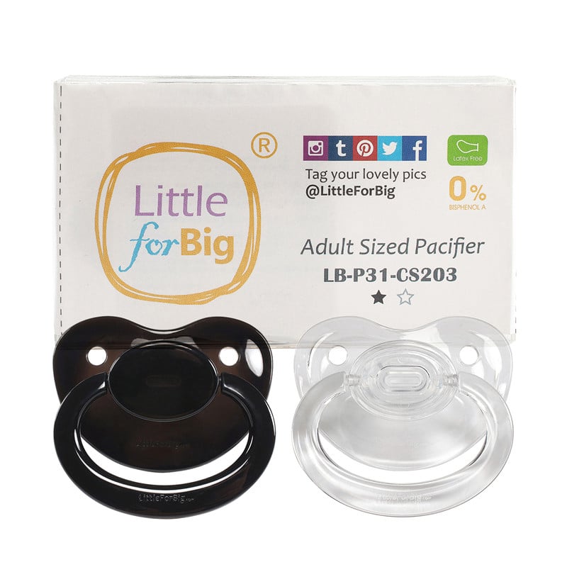 Candy Gloss Pacifiers-Black & Crystal set