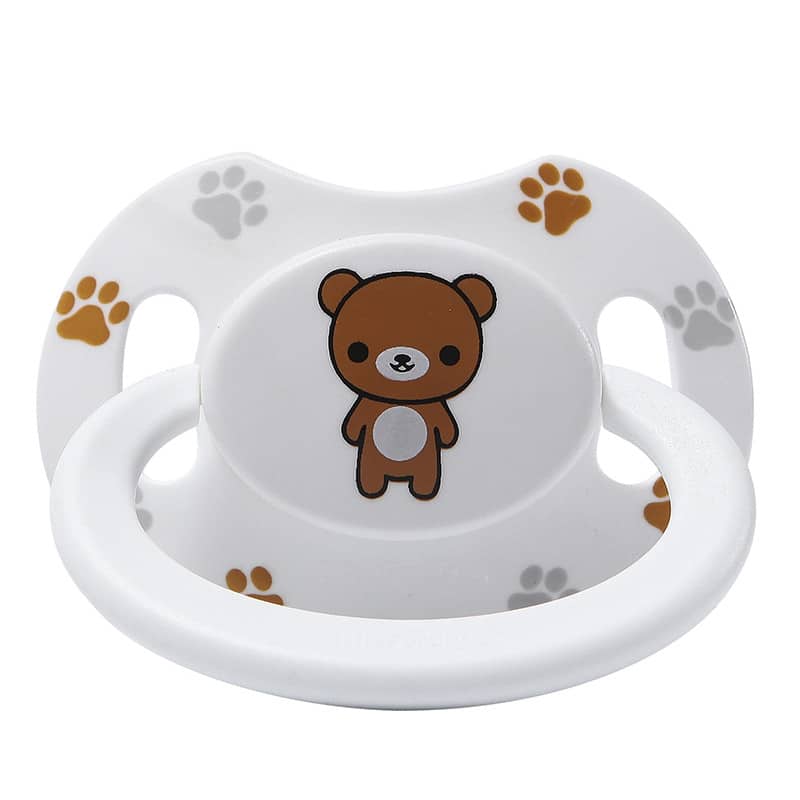 Teddy bear white & Fox Black Pacifier set